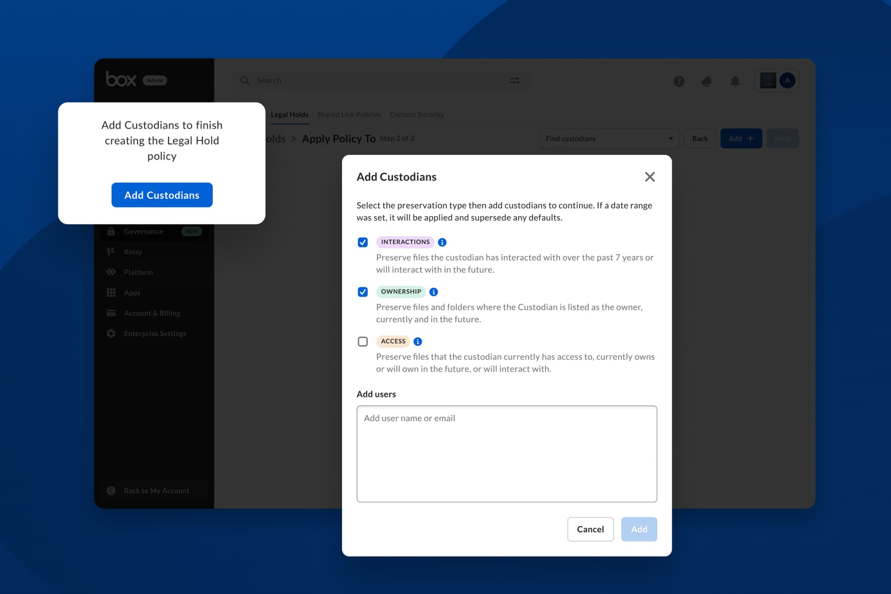 Reduce downstream eDiscovery costs with activity-based legal holds