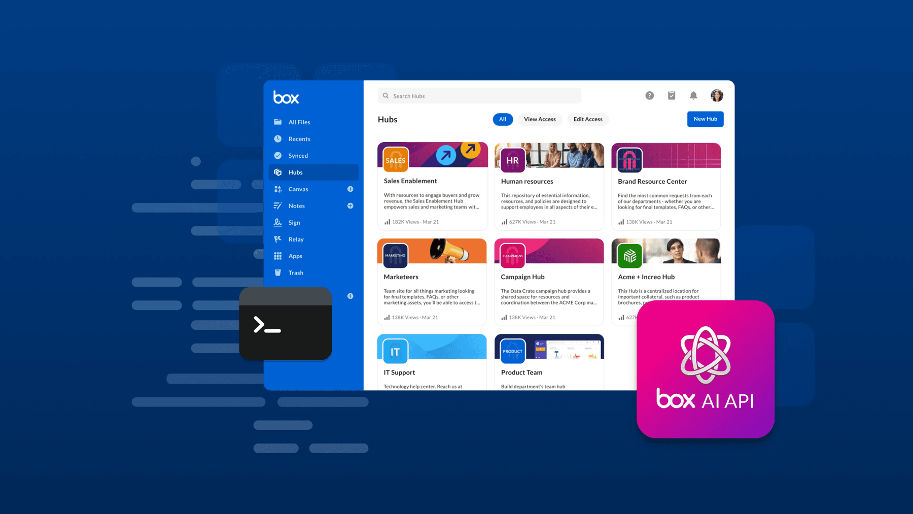 How to get advanced content insights from Box Hubs with Box AI API