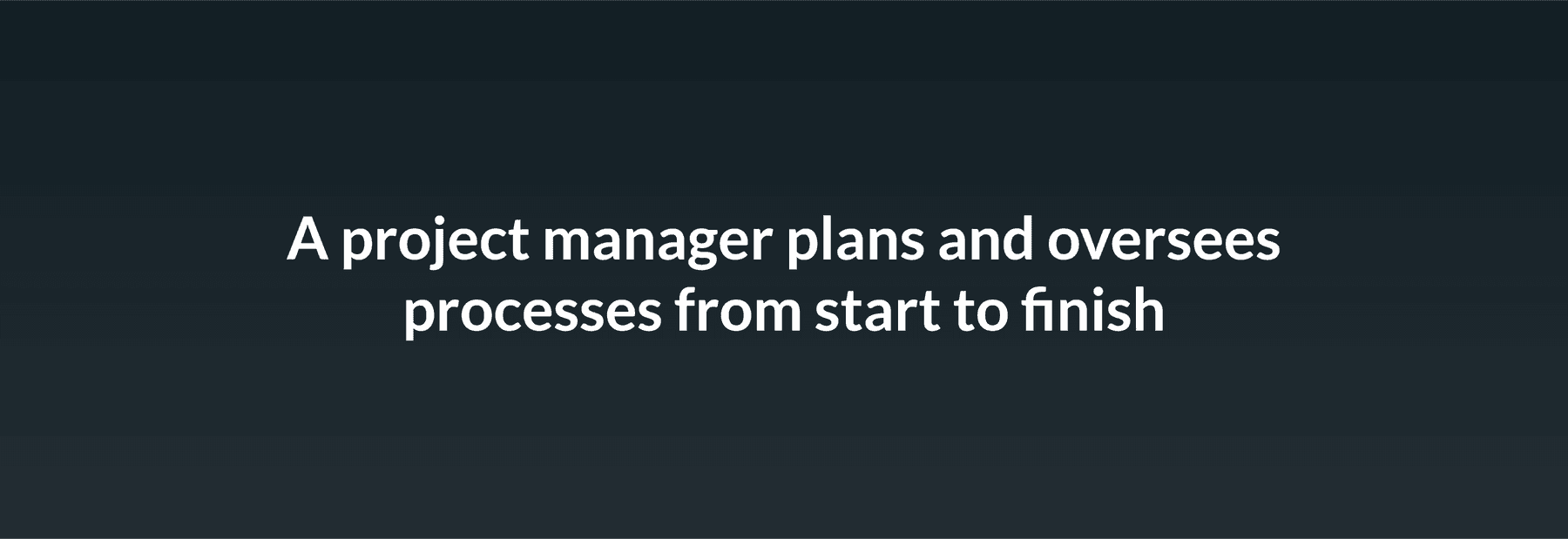 A project manager plans and oversees processes from start to finish