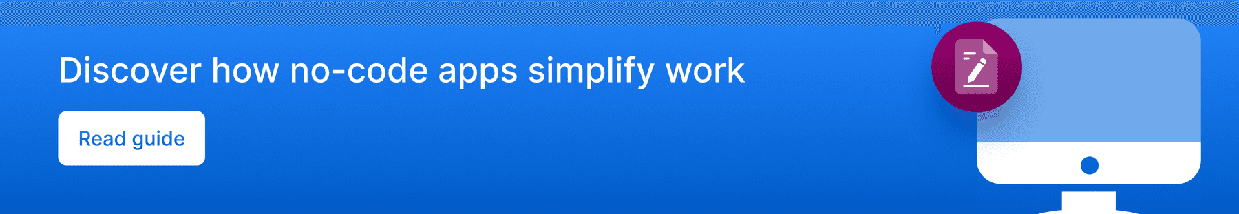 Graphic linking to the Box guide on no-code app builders.