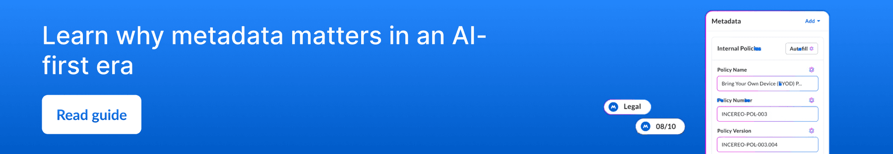 Graphic linking to a Box article about the importance of metadata in an AI-first era.