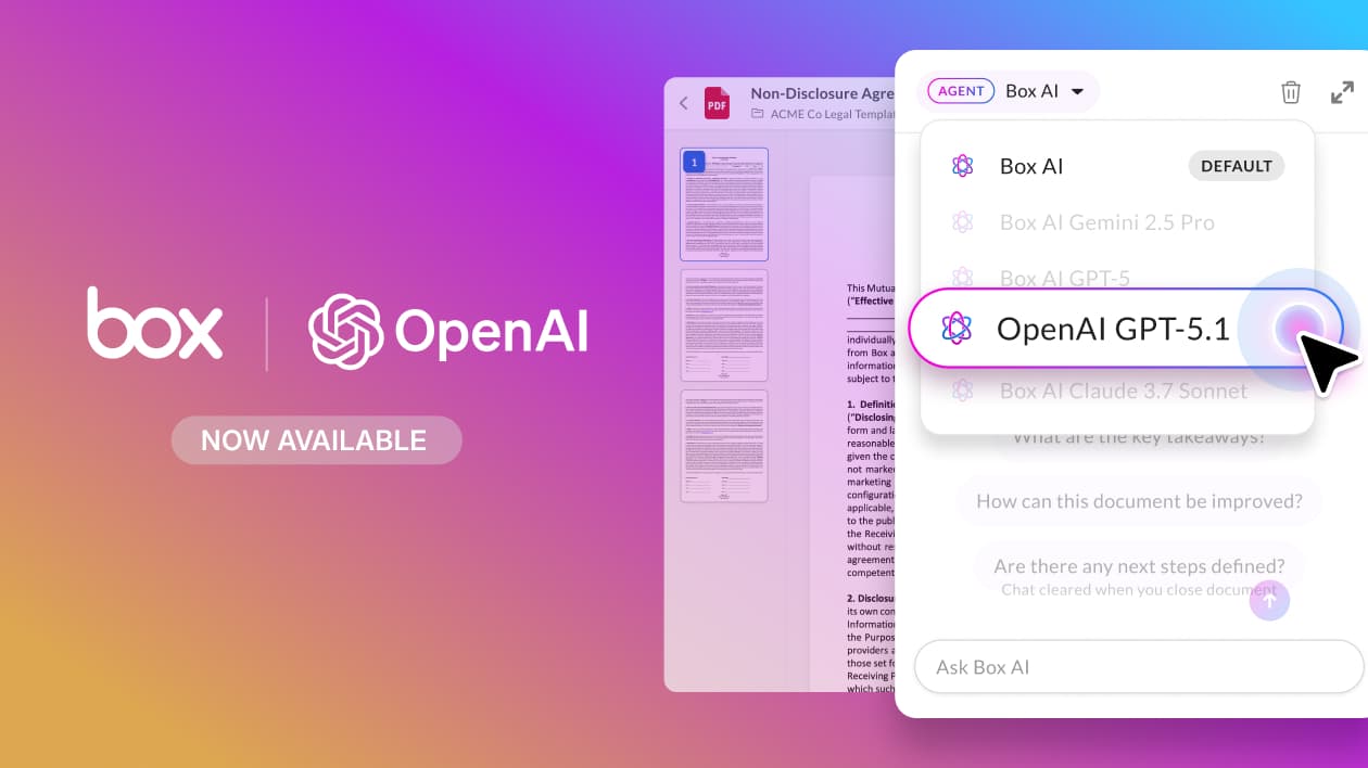 Open AI’s GPT-5.1, now available in Box AI, delivers faster document intelligence
