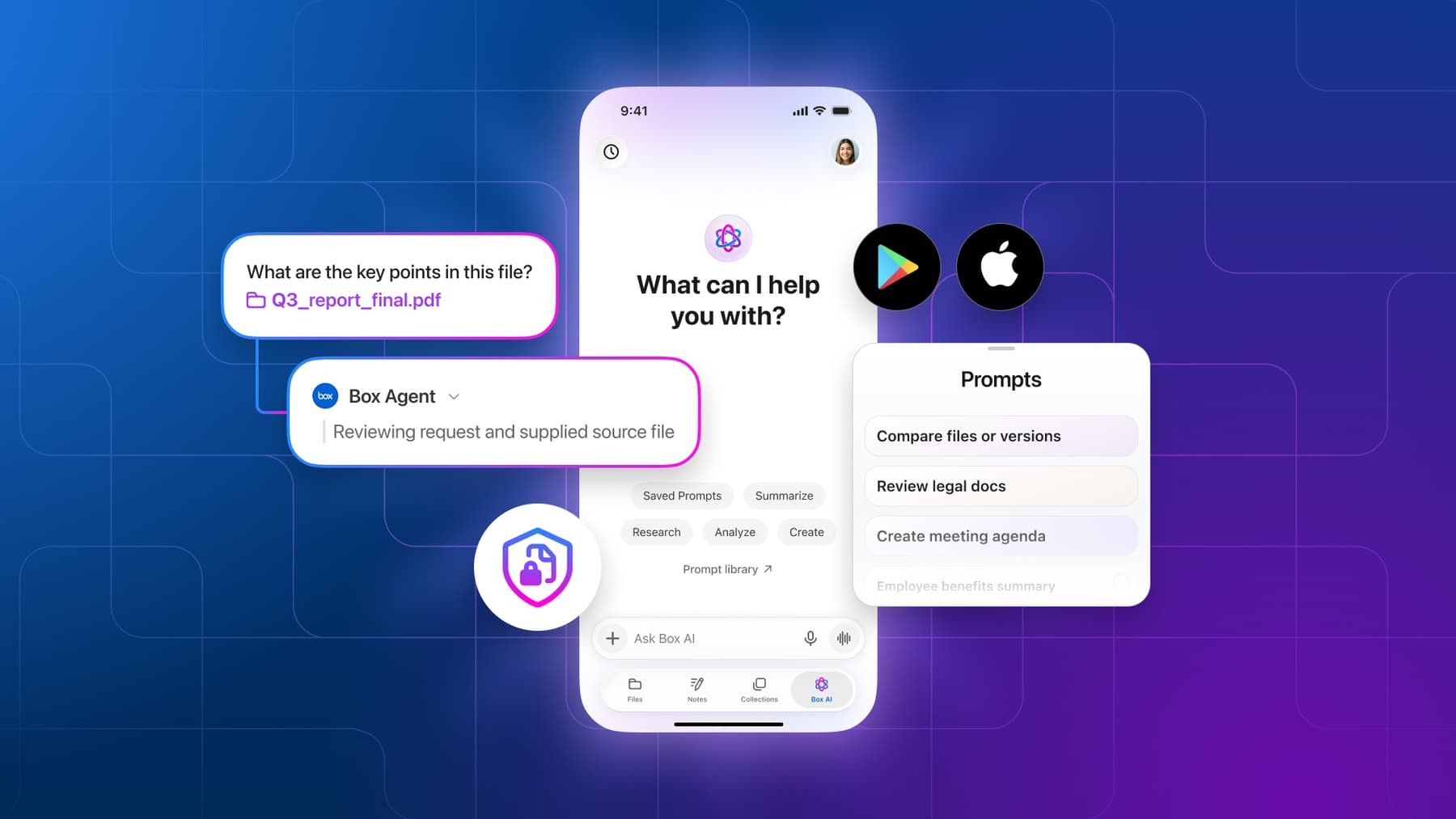 Box AI Home on Mobile
