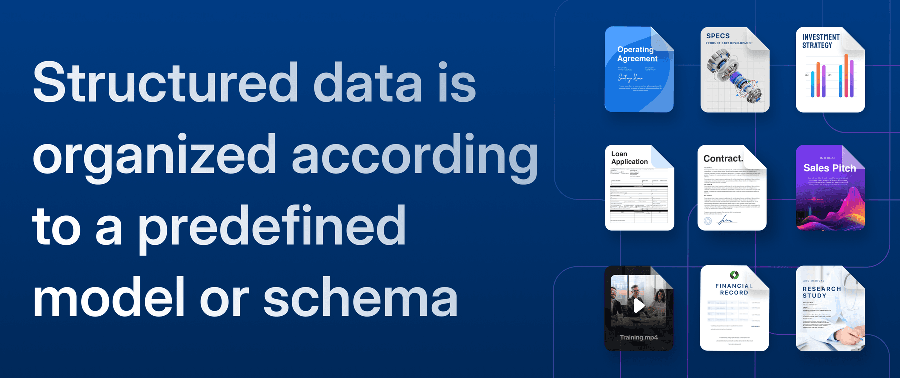 Structured data is organized according to a predefined model or schema