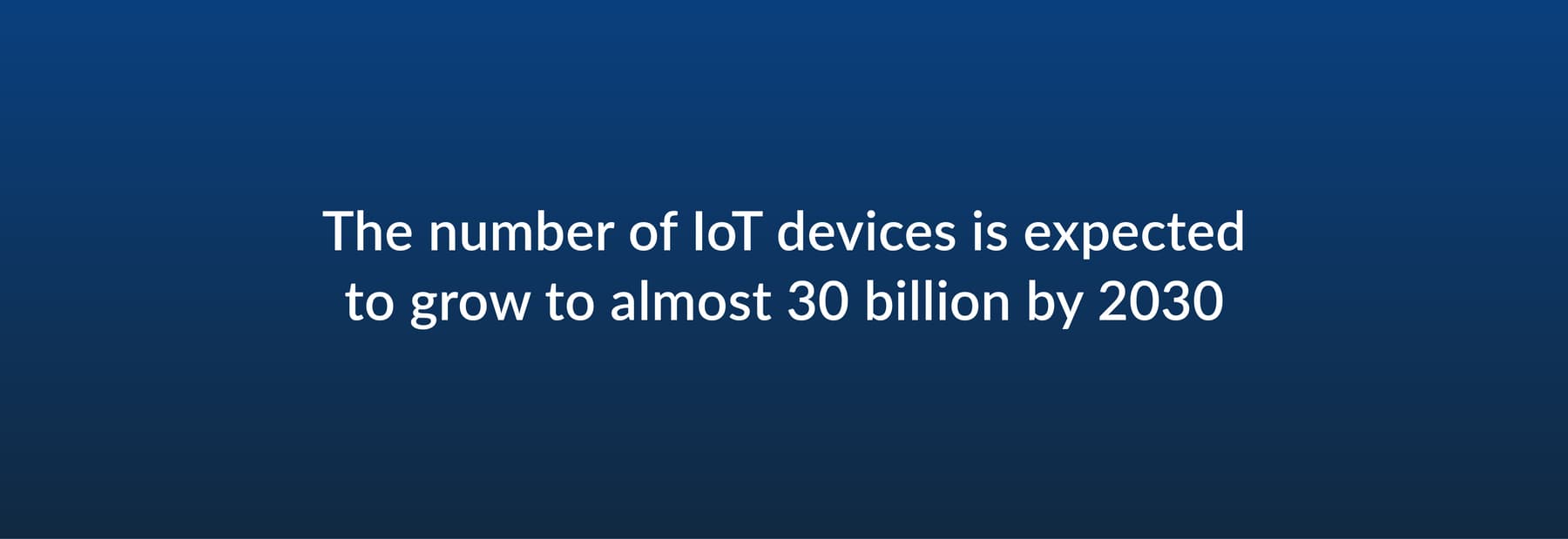 The number of IoT devices is expected to grow by almost 30 billion by 2030