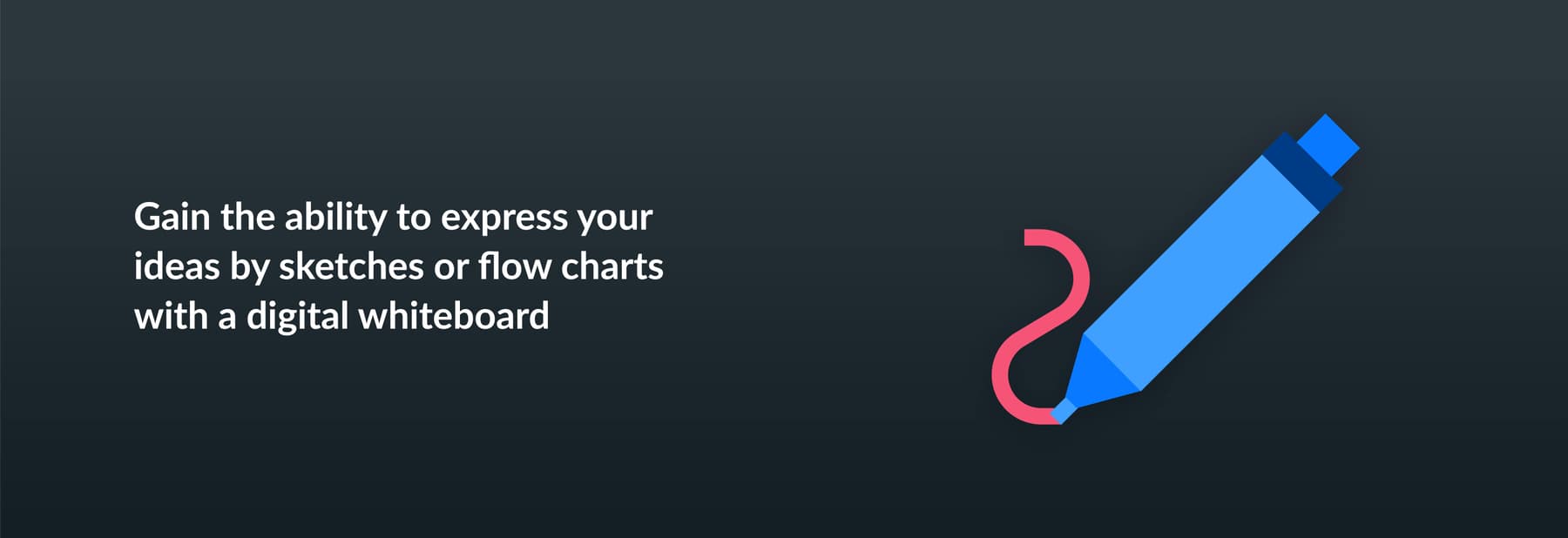 Gain the ability to express your ideas by sketches or flow charts with a digital whiteboard