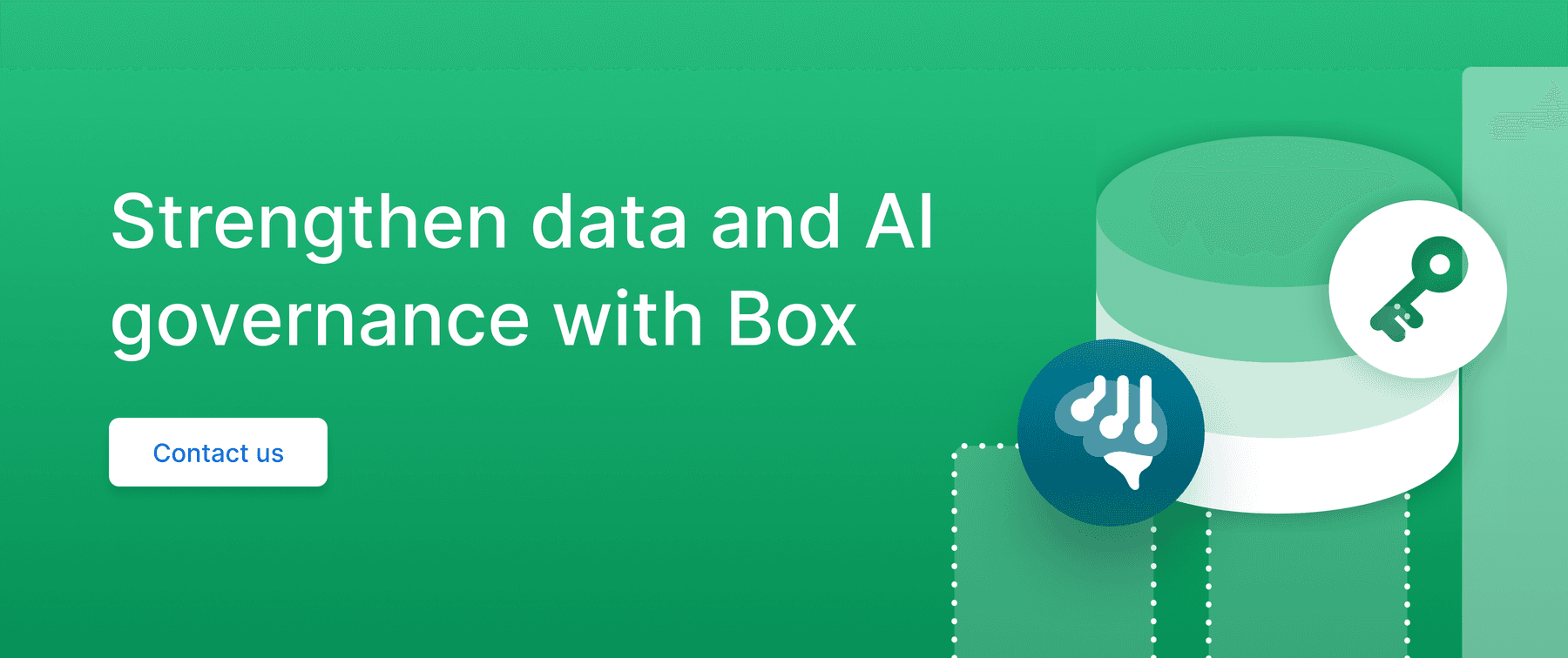 Call-to-action graphic highlighting Box as a solution to strengthen data and AI governance.