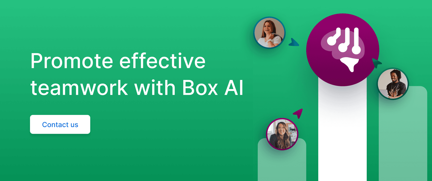 Call-to-action graphic highlighting Box as a solution for AI teamwork.