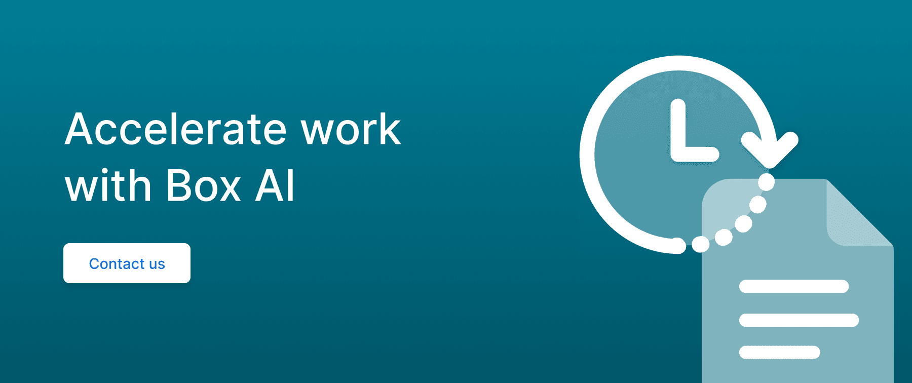 Call-to-action graphic promoting Box AI.