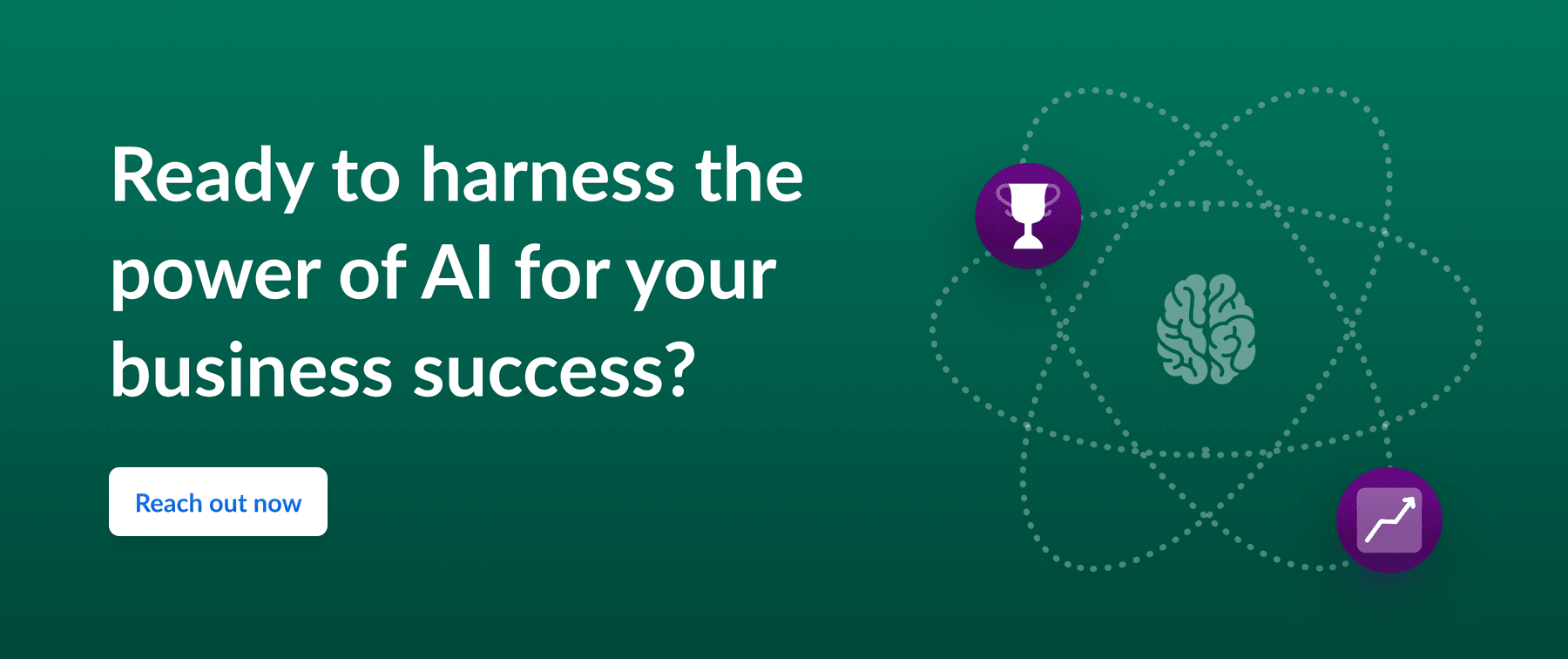 Banner inviting readers to harness the power of AI for business