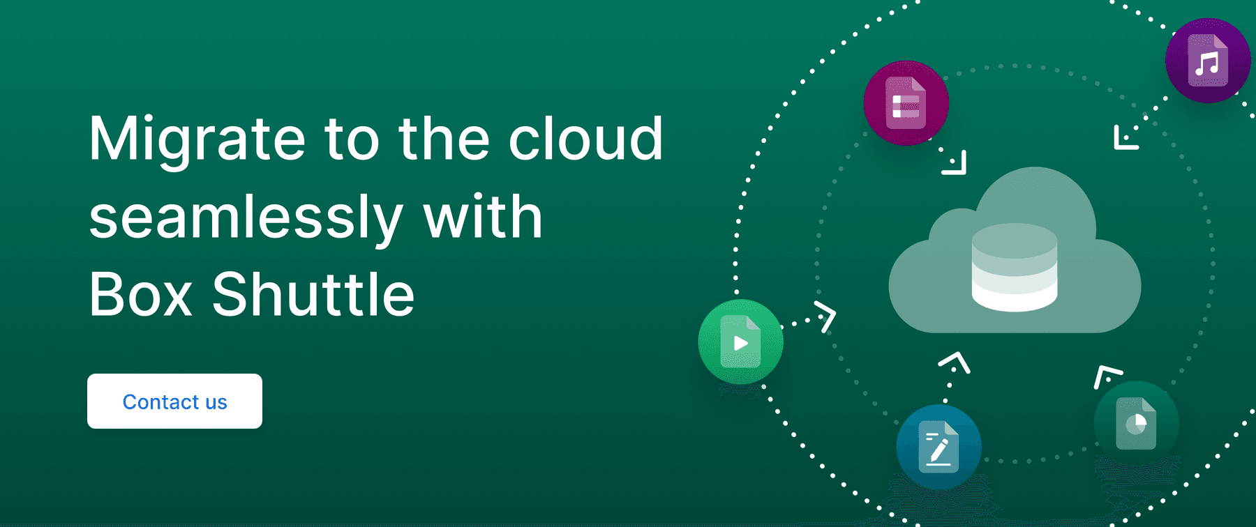 Call to action to migrate to the cloud seamlessly with Box Shuttle.